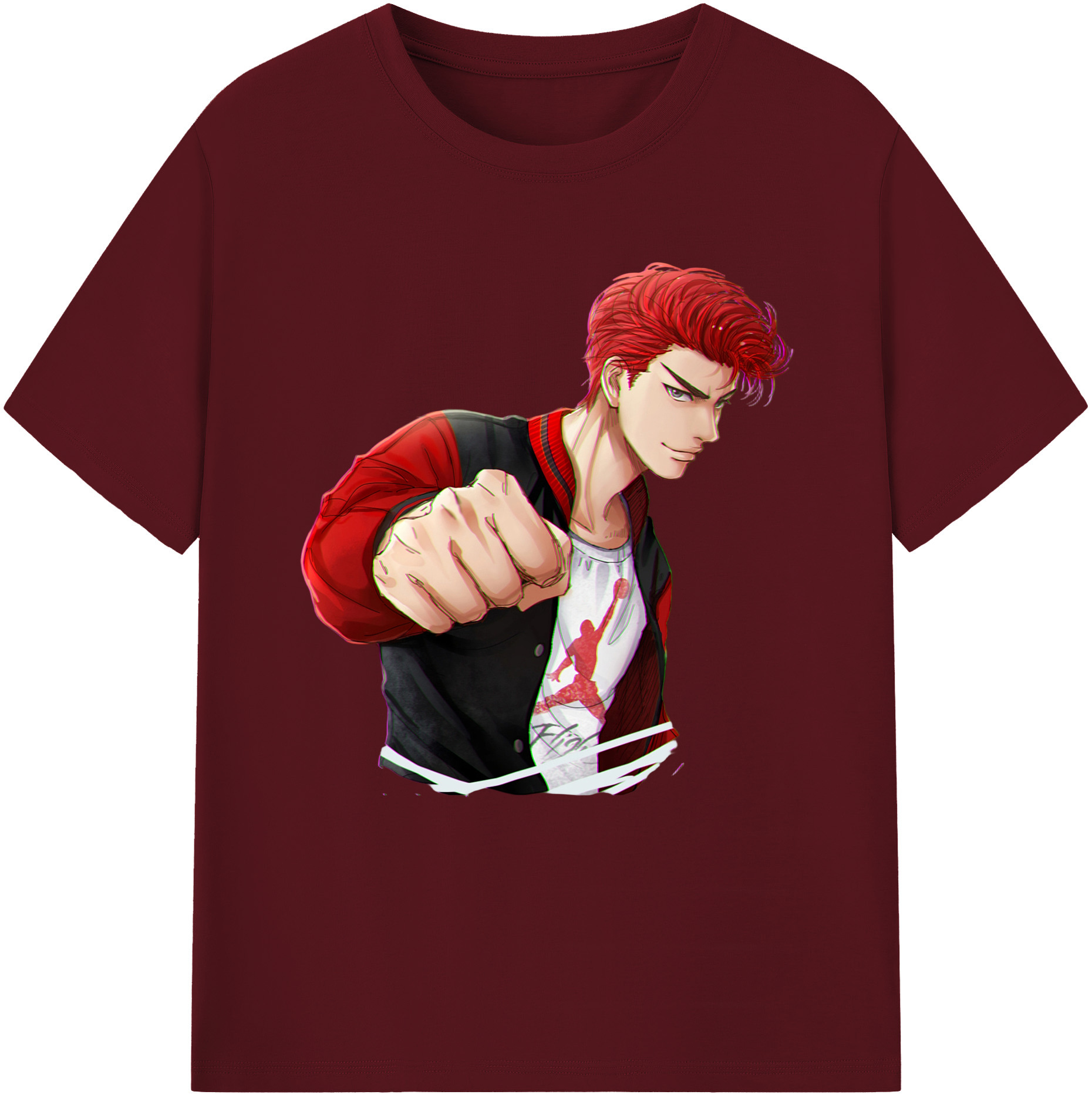 SLAM DUNK／スラムダンク 綿100％半袖Tシャツ（フロントプリント）